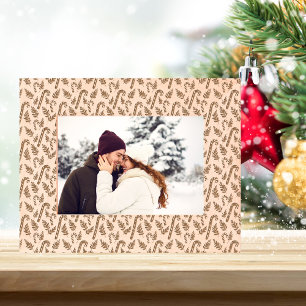 Weihnachten Zuckerstangen-Muster 7x5 Geätzte Rahmen