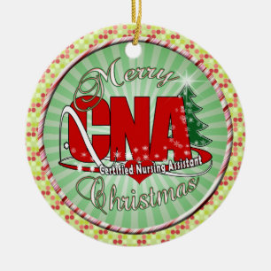 WEIHNACHTEN zugelassener KANN die Pflege Assistent Keramik Ornament