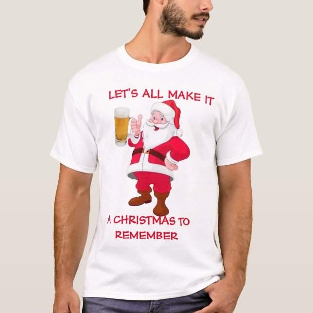 Weihnachten zum Erinnern an das Bier Lover Weihnac T-Shirt (Vorderseite)
