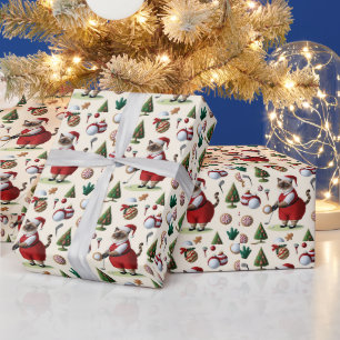 Weihnachten zum Thema Golf für Cat Lover Golfer Geschenkpapier