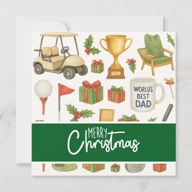 Weihnachten zum Thema Golf Vater Vater (Vorderseite)