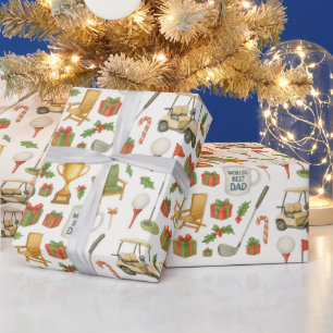 Weihnachten zum Thema Golf Vater Vater Geschenkpapier