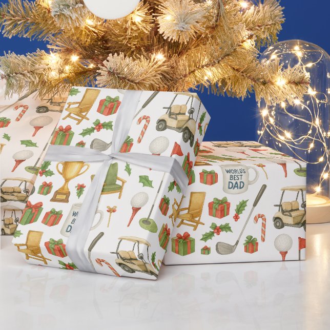 Weihnachten zum Thema Golf Vater Vater Geschenkpapier (Feiertage)