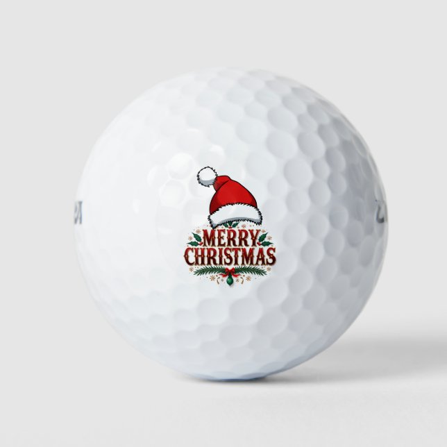 Weihnachten zum Thema "Weihnachtsmannmütze" Golfball (Vorderseite)