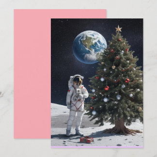 Weihnachten zum Thema Weltraum Einladung