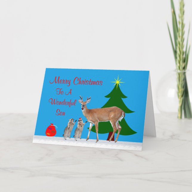 Weihnachten zur Sohn-Gruß-Karte (Vorderseite)