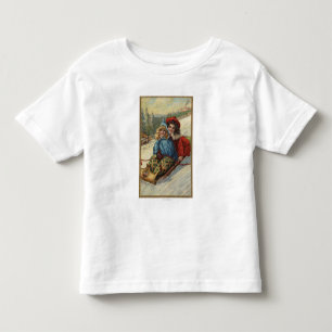 Weihnachten - Zwei kleine Girls Rodeln Kleinkind T-shirt