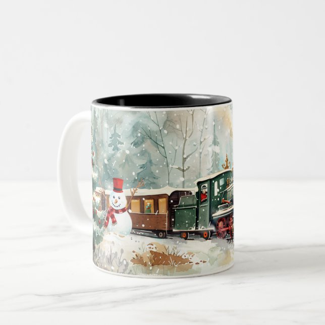 Weihnachten Zweifarbige Tasse (Vorderseite Links)