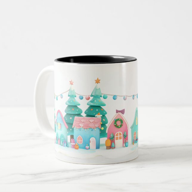 Weihnachten Zweifarbige Tasse (Vorderseite Links)