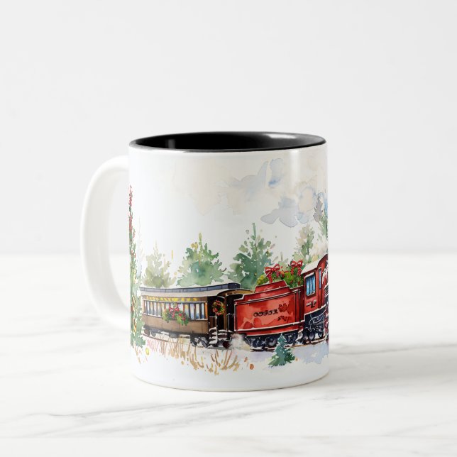 Weihnachten Zweifarbige Tasse (Vorderseite Links)