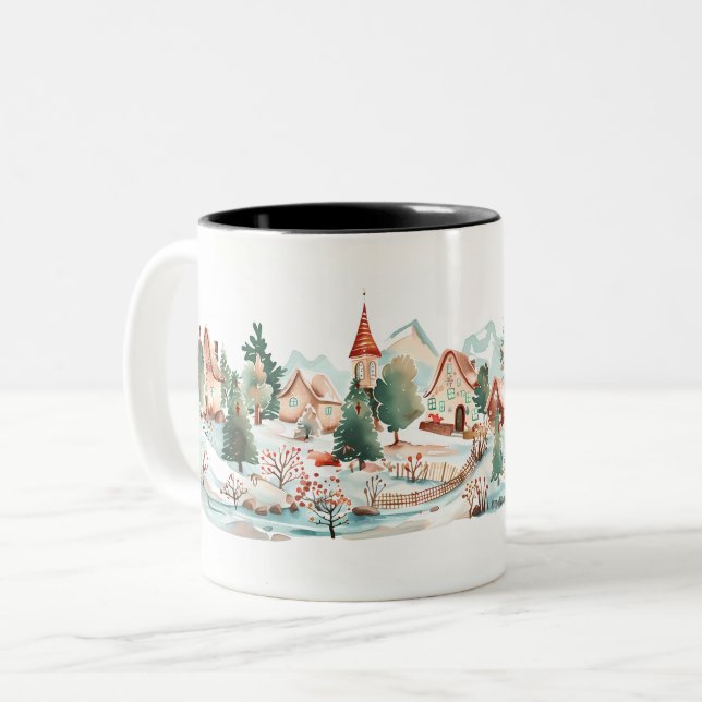 Weihnachten Zweifarbige Tasse (Vorderseite Links)