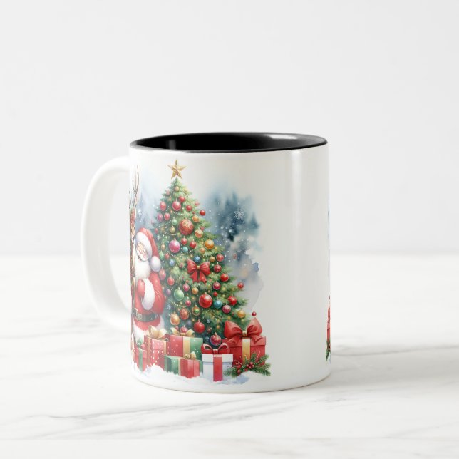 Weihnachten Zweifarbige Tasse (Vorderseite Links)