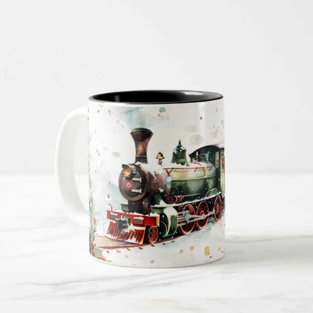 Weihnachten Zweifarbige Tasse (Vorderseite Links)