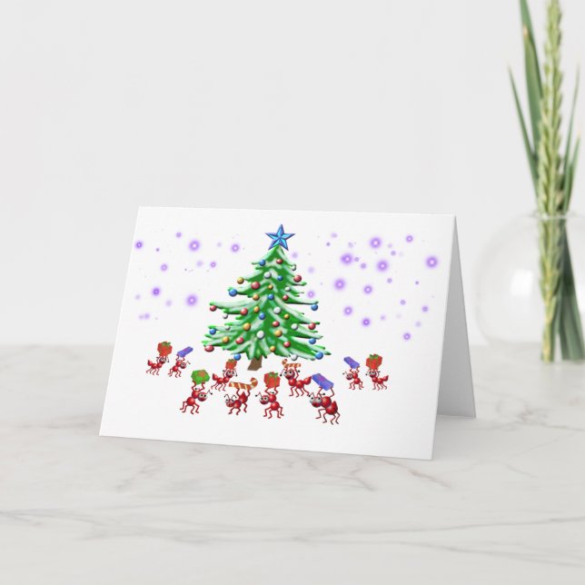 Weihnachtenameise-ticipation Feiertagskarte (Vorderseite)