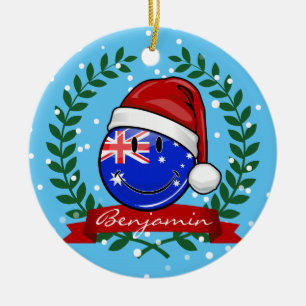 WeihnachtenAuzzie Art lächelnde australische Keramikornament