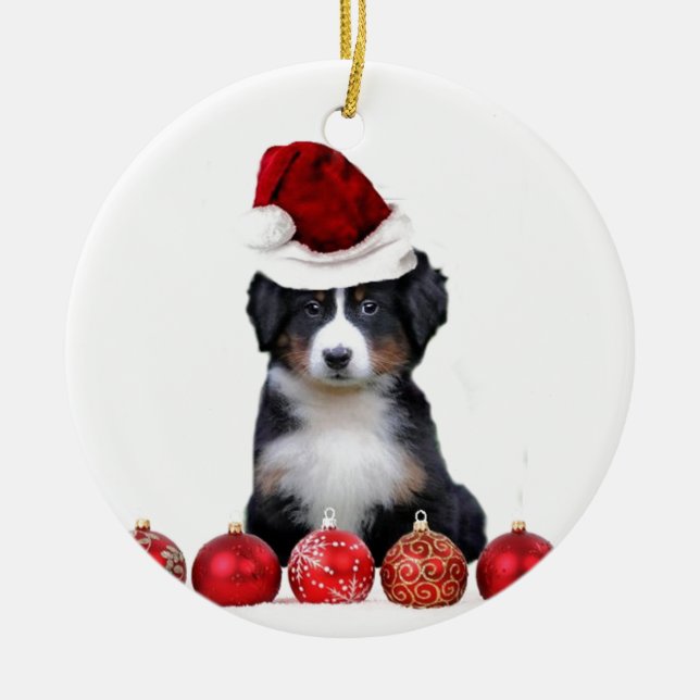WeihnachtenBernese Gebirgshund Keramikornament (Vorne)