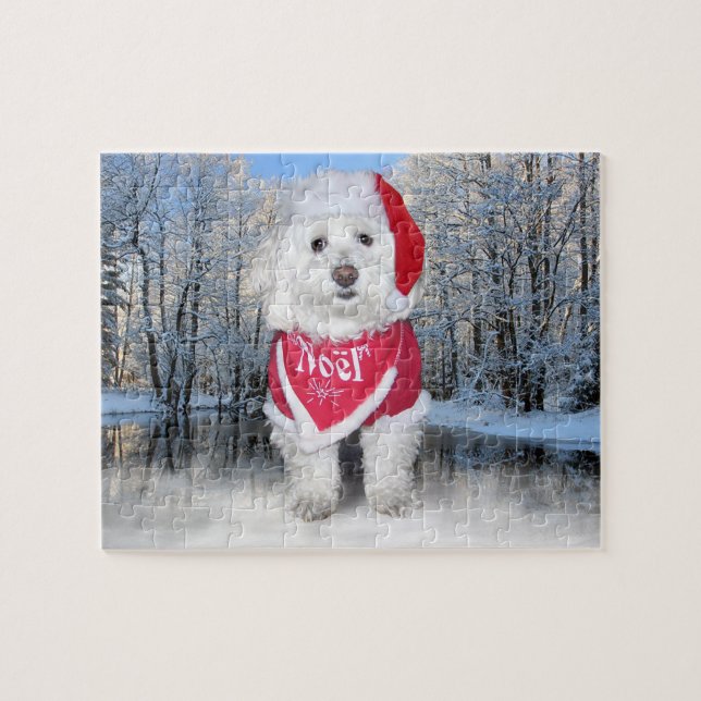 WeihnachtenBichon Frise Hund (Horizontal)