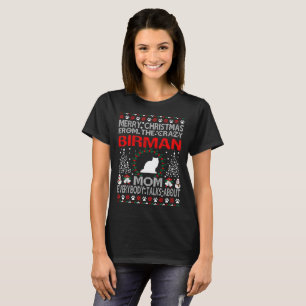 WeihnachtenBirman Katzen-Mama-hässliches T-Shirt