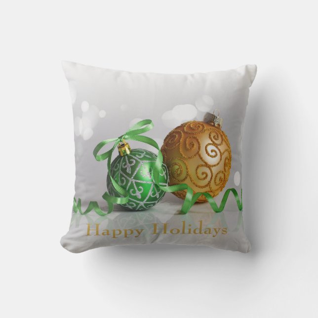 WeihnachtenBokeh Weihnachtsbälle Kissen (Vorderseite)