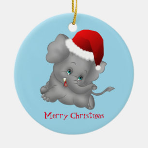 Weihnachtenc$verzierung-sankt Elefant Keramik Ornament