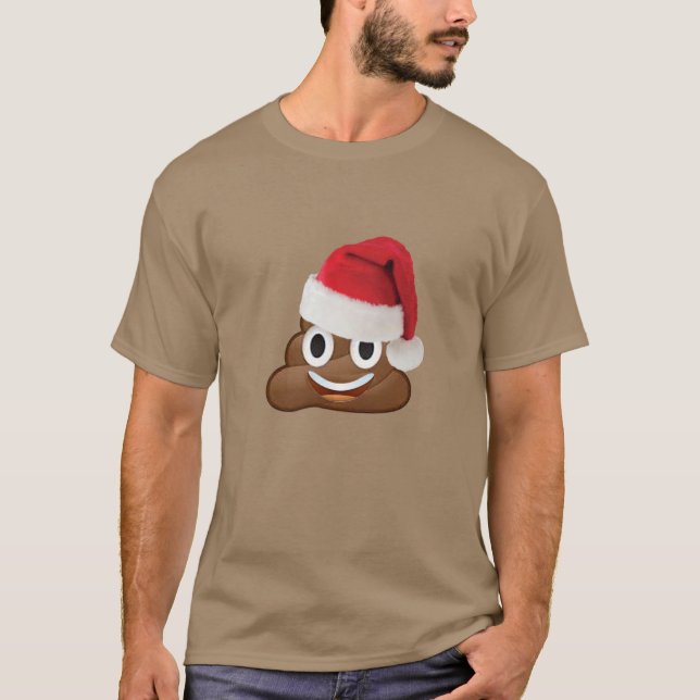 Weihnachtenemoji Dump-Toilette lustiger T-Shirt (Vorderseite)