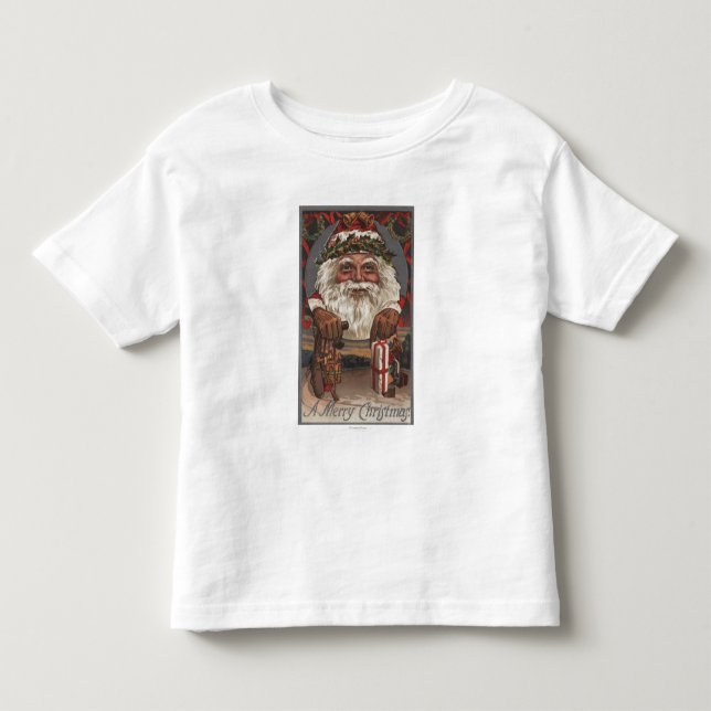 WeihnachtenGreetingBig Sankt Kopf Kleinkind T-shirt (Vorderseite)