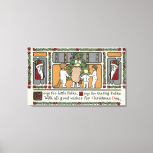 WeihnachtenGreetingFolk Kunst-Weihnachtsszene Leinwanddruck