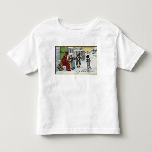 WeihnachtenGreetingSanta Sitzen Kleinkind T-shirt (Vorderseite)