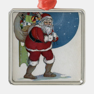 WeihnachtenGreetingSanta tragende Geschenke Ornament Aus Metall