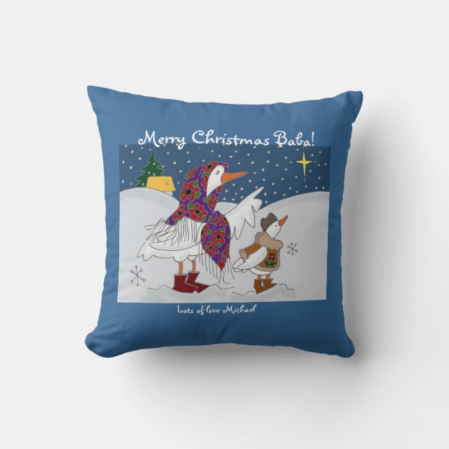 WeihnachtenKachka (Ente) ukrainische Volkskunst Kissen (Vorderseite)