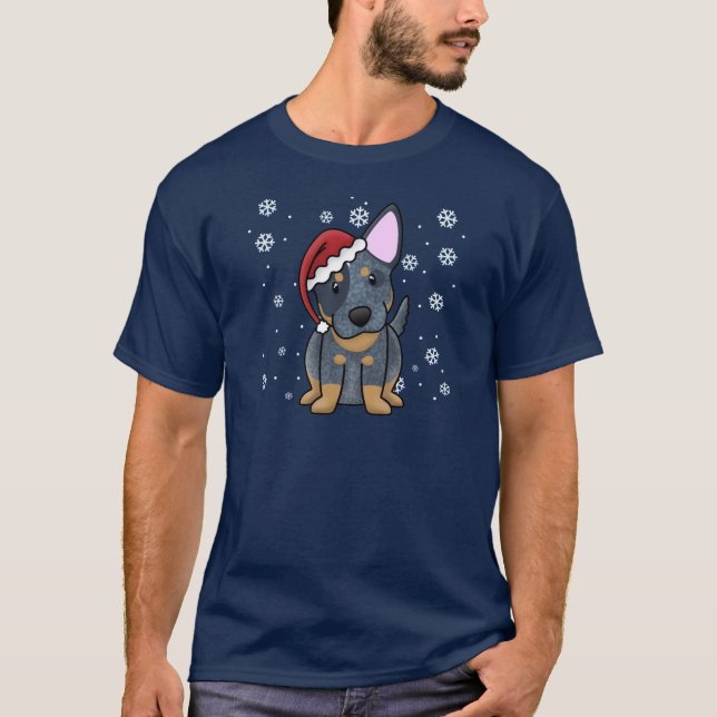 WeihnachtenKawaii Blau Heeler T-Shirt (Vorderseite)