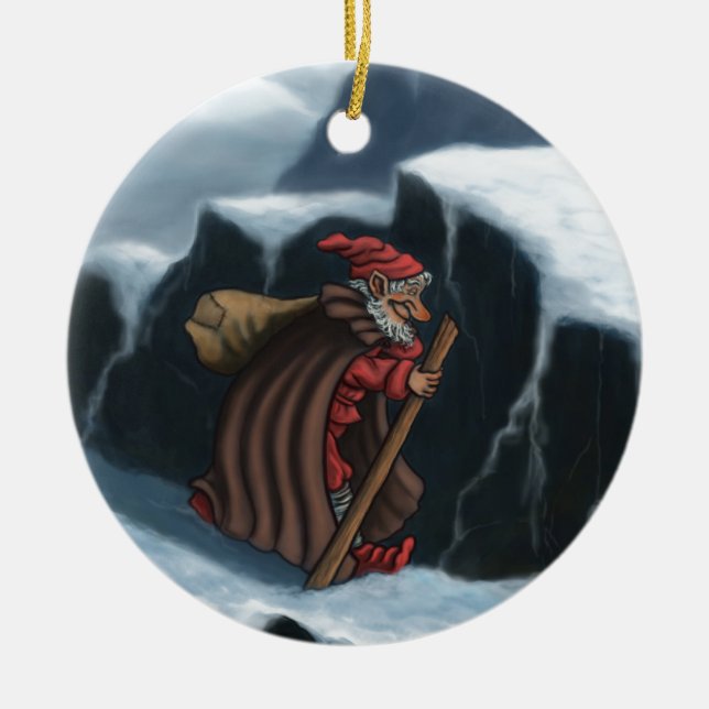 Weihnachtenmannberge Keramikornament (Vorne)