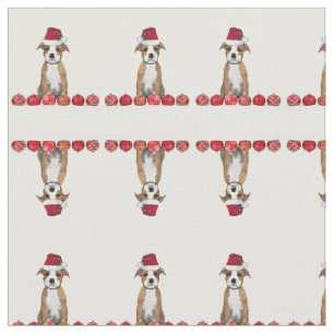 Weihnachtenpitbull Welpen-Muster Gewebe Stoff