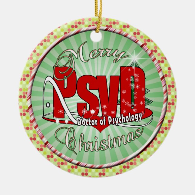 WEIHNACHTENPsyD Doktor von Psychologie Keramik Ornament (Vorne)
