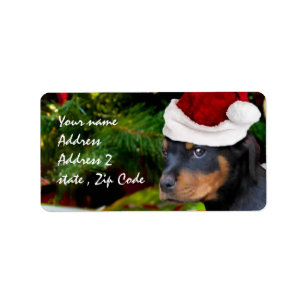 WeihnachtenRottweiler Welpe Adressaufkleber