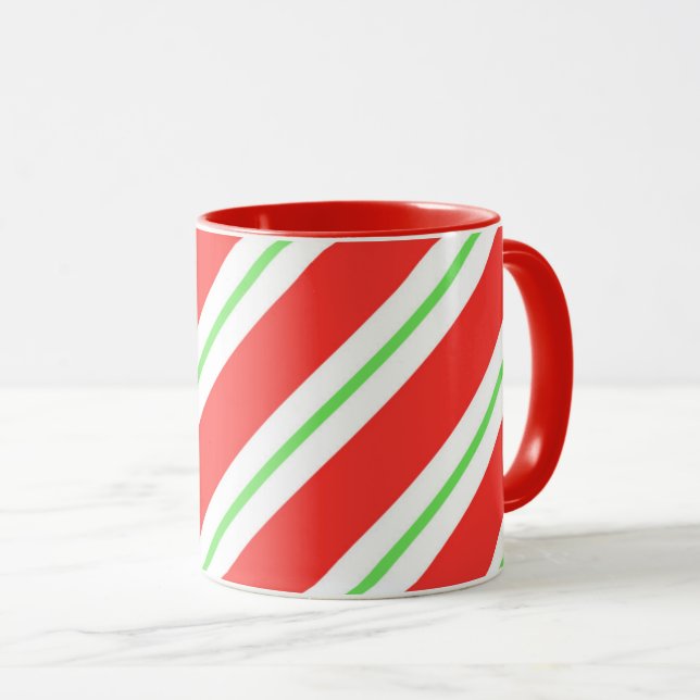 WeihnachtenTasse-süßigkeit Stock Striped Tasse (VorderseiteRechts)