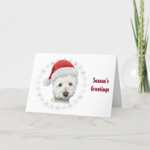 WeihnachtenWestie Hundekunst Feiertagskarte