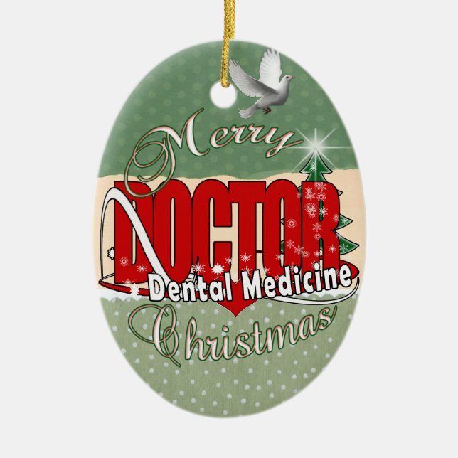 WEIHNACHTENZahnmedizin ZAHNARZT Keramikornament (Vorne)