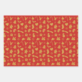 Weihnachtgold Geschenkpapier Set