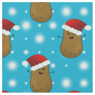 Weihnachtkartoffeln mit Weihnachtsmannmützen Stoff