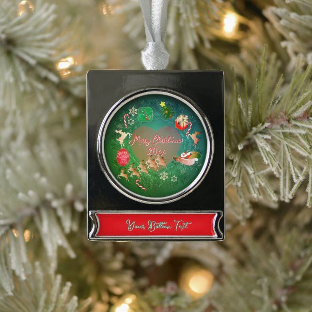 Weihnachtlich  Banner-Ornament silber (Baum)