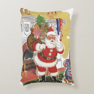 Weihnachtlich, fröhlicher Weihnachtsmann mit Gesch Dekokissen