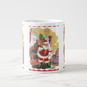 Weihnachtlich, fröhlicher Weihnachtsmann mit Gesch Jumbo-Tasse