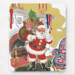 Weihnachtlich, fröhlicher Weihnachtsmann mit Gesch Mousepad