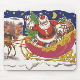 Weihnachtlich, fröhlicher Weihnachtsmann mit Schli Mousepad