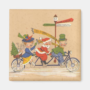 Weihnachtlich klassischer Weihnachtsmann auf einem Magnet