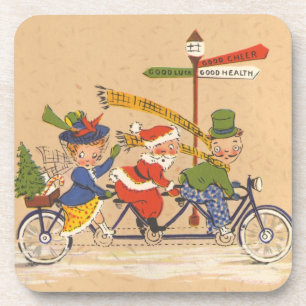 Weihnachtlich klassischer Weihnachtsmann auf einem Untersetzer