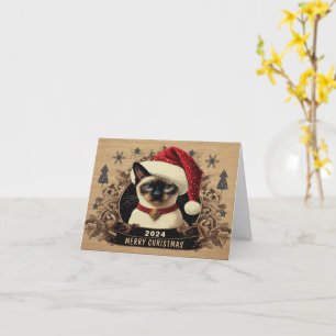 Weihnachtlich königliche Siamkatze, Weihnachts-Kät Karte