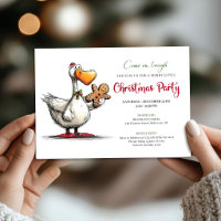 Weihnachtlich Lustige Gans Spielerei Party Einladu