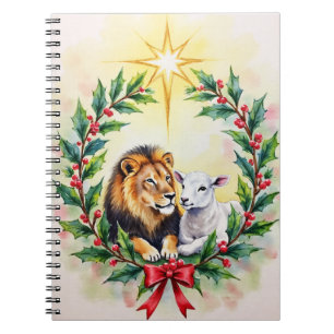 Weihnachtlich religiös Der Löwe und das Lamm mit S Notizblock